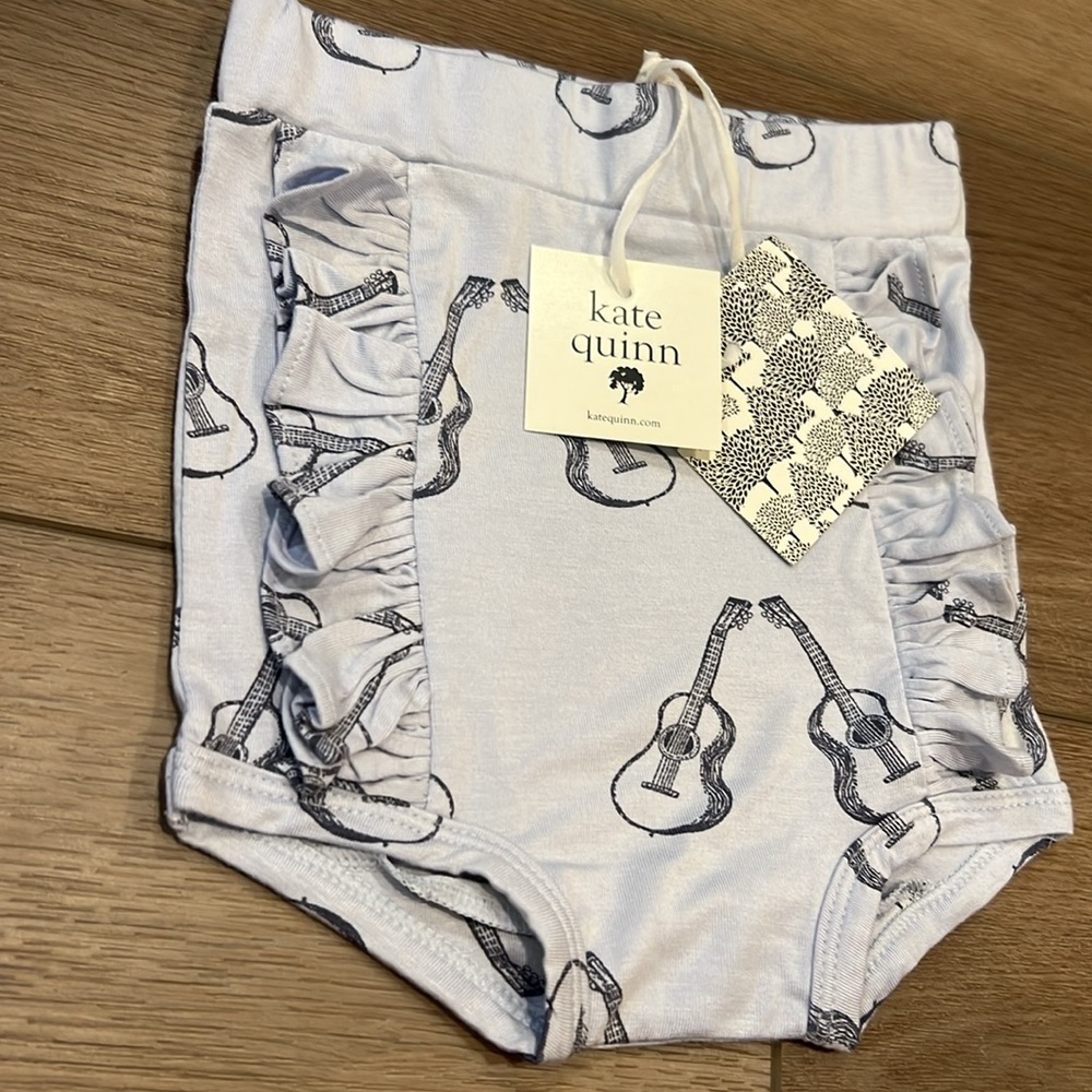 NWT Kate Quinn Blue Guitar Print Bloomers/Diaper Cover Size 12-18 Months Bamboo - Picture 4 of 7